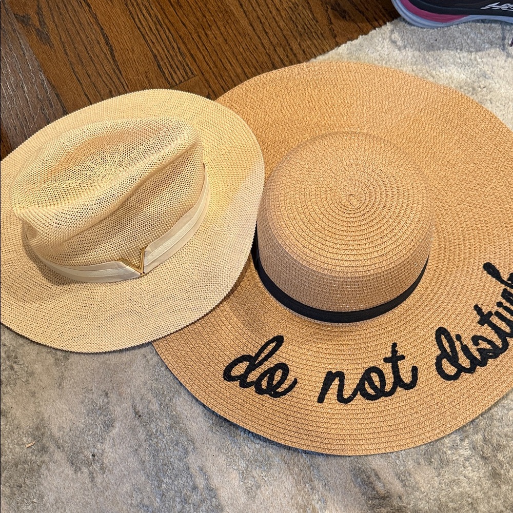 Stylish Tan Sun Hats with Black Accents